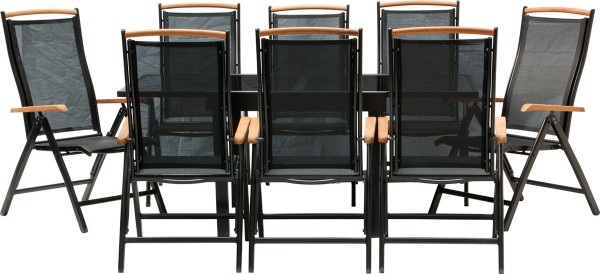 DIPLOMAT SCHWARZ - Quadro - inkl. Ausziehtisch (90-180 cm)