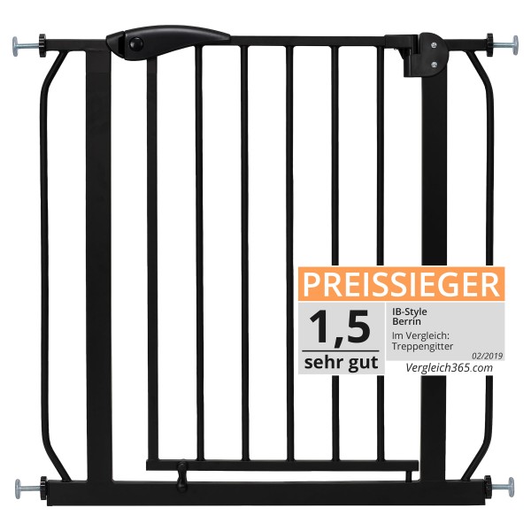 Berrin Treppengitter schwarz 75-175 cm