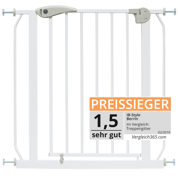 Berrin Treppengitter 75-175 cm weiß-grau