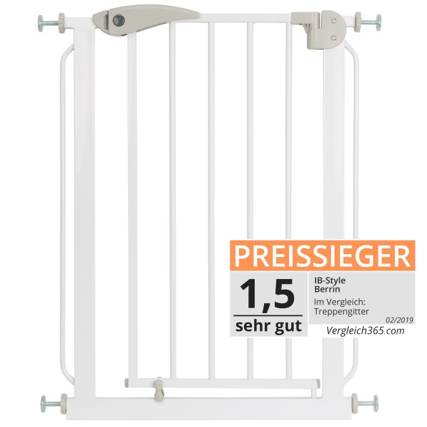 Berrin XS Treppengitter 58-66 cm weiß-grau