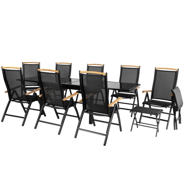 Diplomat XXL inkl. Ausziehtisch 135-270 cm Schwarz
