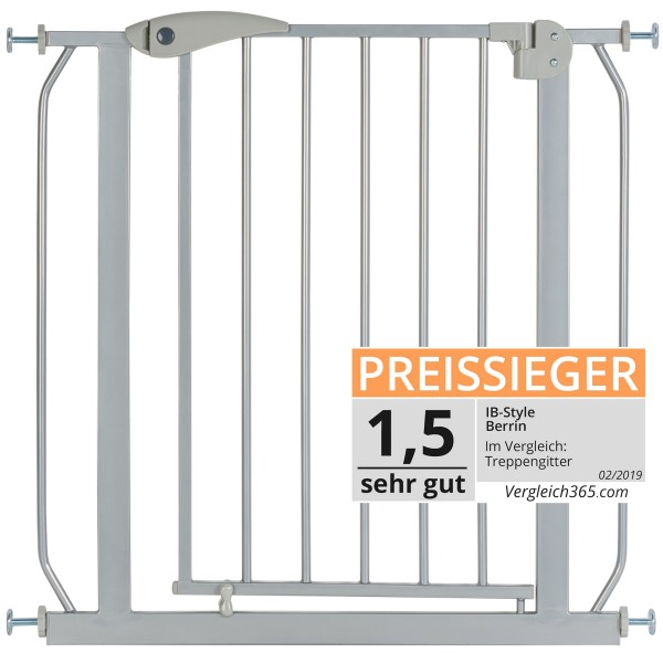 Berrin Treppengitter 75-175 cm silber-grau