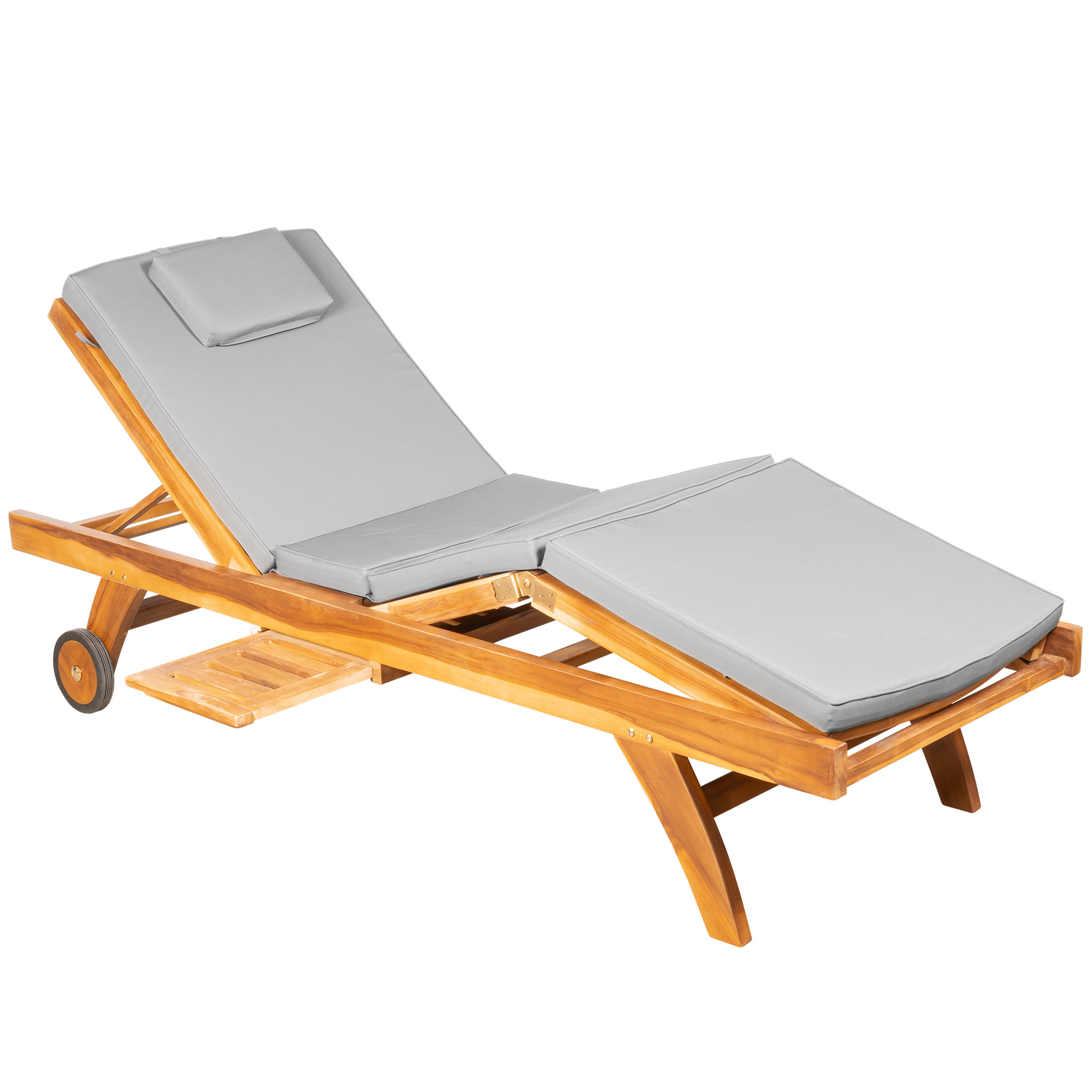 Royal Teak Gartenliege mit Rollen inkl. Auflage IBStyle
