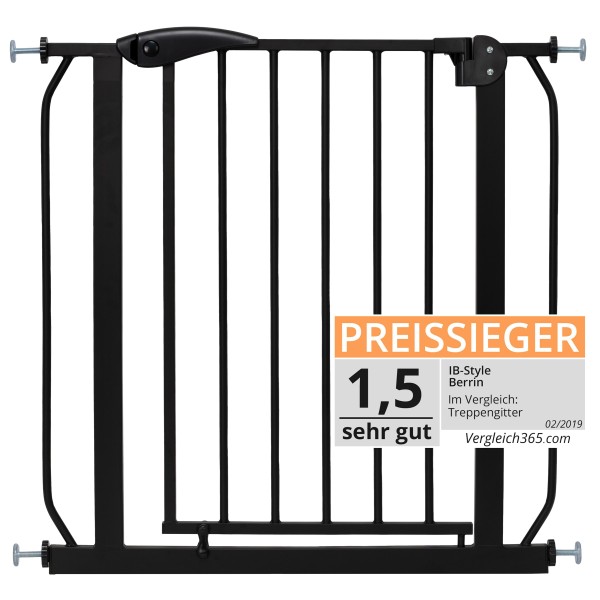 Berrin Treppengitter 75-175 cm schwarz