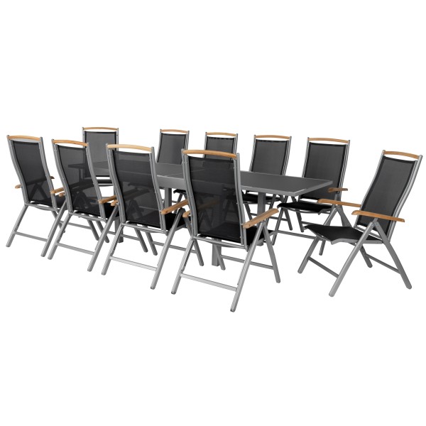 Diplomat XXL Anti Fingerprint inkl. Ausziehtisch 135-270 cm Silber